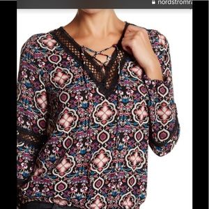 Romeo & Juliet lace up crochet blouse